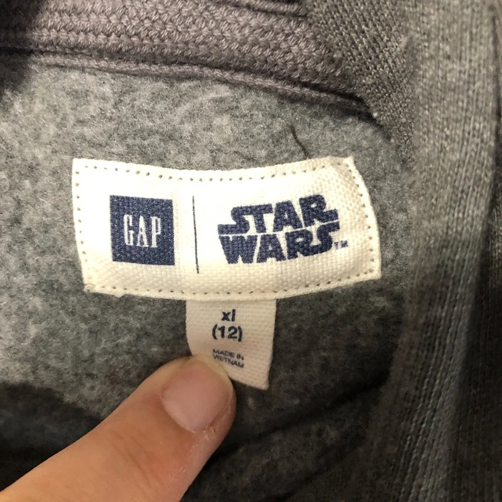 Gap 1969 Star Wars BB-8 hooded‎ grey sweatshirt boys size XL 12 school outdoor
